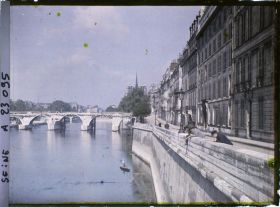 Image représentant Le quai de Béthune et le pont de la Tournelle en démolition