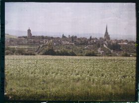 Image représentant Panorama de la ville avec la cathédrale Saint-Lazare à droite et la tour des Ursulines à gauche