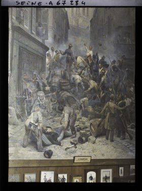 Image représentant L'hôtel des Invalides, La barricade de la rue du Petit-Pont, salle Detaille