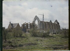 Image représentant Belgique, Neuve Eglise, L'Eglise en reconstruction