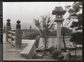 Image représentant La grande section du double pont Karahashi sur la Setagawa
