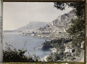 Image représentant France, Menton, Panorama s/ Monte - Carlo vu de la route du Cap Martin à Roquebrune