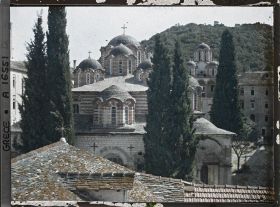 Image représentant Turquie, Esphigménou, Les Coupoles de l'Eglise du Monastère