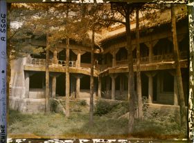 Image représentant Xihuangsi (" temple Jaune de l'Ouest "), axe ouest, sur la cour de la pagode