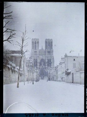 Image représentant France, Reims, La Rue Libergier sous la neige