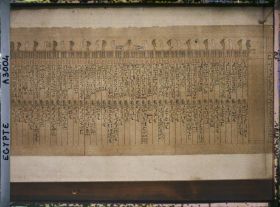 Image représentant Papyrus du Livre des morts dans une vitrine du musée égyptien