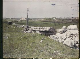 Image représentant Belgique, Ostende, Batterie Deutschland, Vue Générale prise de l'abri de droite vers la Gauche de la batterie