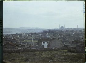 Image représentant Turquie, Constantinople, Effet de lumière vers Suleiman-Djami, dans le fond, montagnes d'Asie