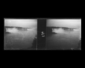 Image représentant La rivière Niagara et les chutes, vues depuis le Canada