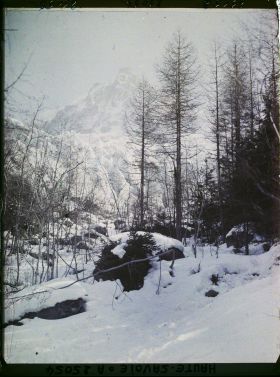 Image représentant France Les Alpes, La montée du Glacier des Bossons et l'aiguille du midi, altitude approximative 1200m