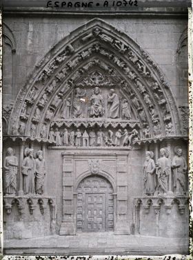 Image représentant Espagne, Burgos, La porte des Apôtres façade Ouest de la Cathédrale