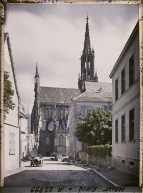 Image représentant France, Thann, Partie latérale de la Cathédrale et Clocher