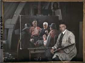 Image représentant Le peintre Hering dans son atelier