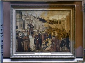 Image représentant La Prédication de saint Etienne à Jérusalem, Carpaccio, musée du Louvre