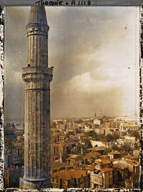 Image représentant Panorama pris d'un minaret de Aya Sofya Camii ("mosquée Sainte-Sophie") vers l'ouest