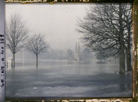 Image représentant Inondations au bois de Boulogne, le moulin de Longchamp