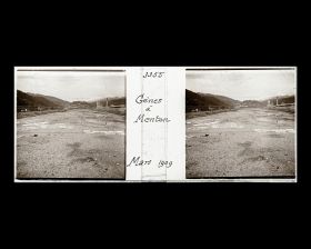 Image représentant Un cours d'eau asséché vu tu train