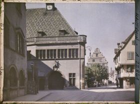 Image représentant France, Colmar, Coin de l'ancienne Douane et de la rue des Marchands : au fond, le marché aux fruits