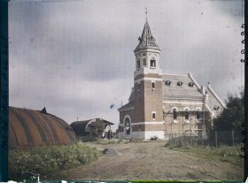 Image représentant France, Ecurie, Eglise en construction