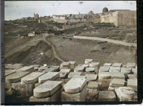 Image représentant Vue prise depuis le cimetière juif sur le mont des Oliviers