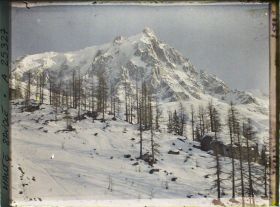 Image représentant France Les Alpes, Le Plan de l'Aiguille, Aiguille du midi et Couloir de la Cornua