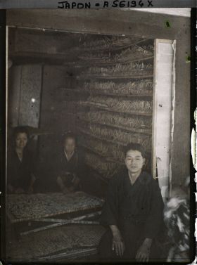 Image représentant Femmes occupées à l'élevage du ver à soie