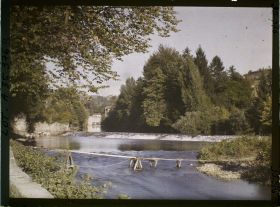 Image représentant France, Figeac, Les bords du Celé, vue prise le soir