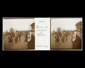 Image représentant Près du parc Hibiya, préparatifs pour la revue des pompiers