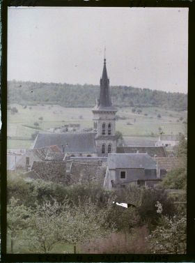 Image représentant France, Chevreuse, Vue s/ l'Eglise de Chevreuse, vue prise de la Madeleine
