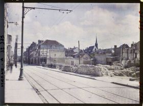 Image représentant France, Reims, Rue Gambetta, Direction faubourg St Rémy