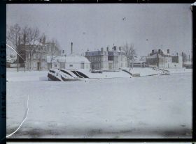 Image représentant France, Reims, Le Canal gelé couvert de neige