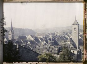 Image représentant Panorama sur Schaffhouse, le Kloster Allerheiligen et l'église St. Johann depuis le Munot