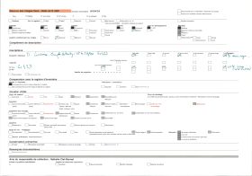 Image représentant Intérieur de la chapelle du Pénity avec au centre le tombeau de saint Ronan