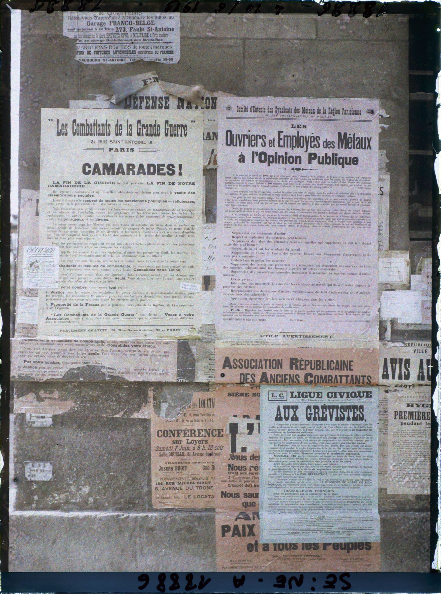 Image représentant Groupe d'affiches de la Ligue Civique, des Combattants de la Grande Guerre et du Comité d'Entente des Syndicats des Métaux de la Région Parisienne
