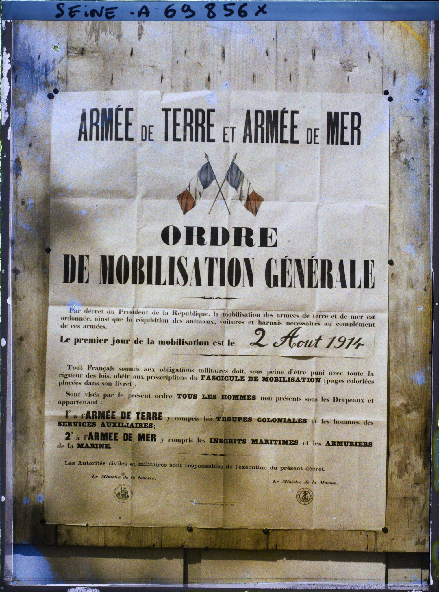 Image représentant Affiche de la mobilisation générale du 2 Août 1914