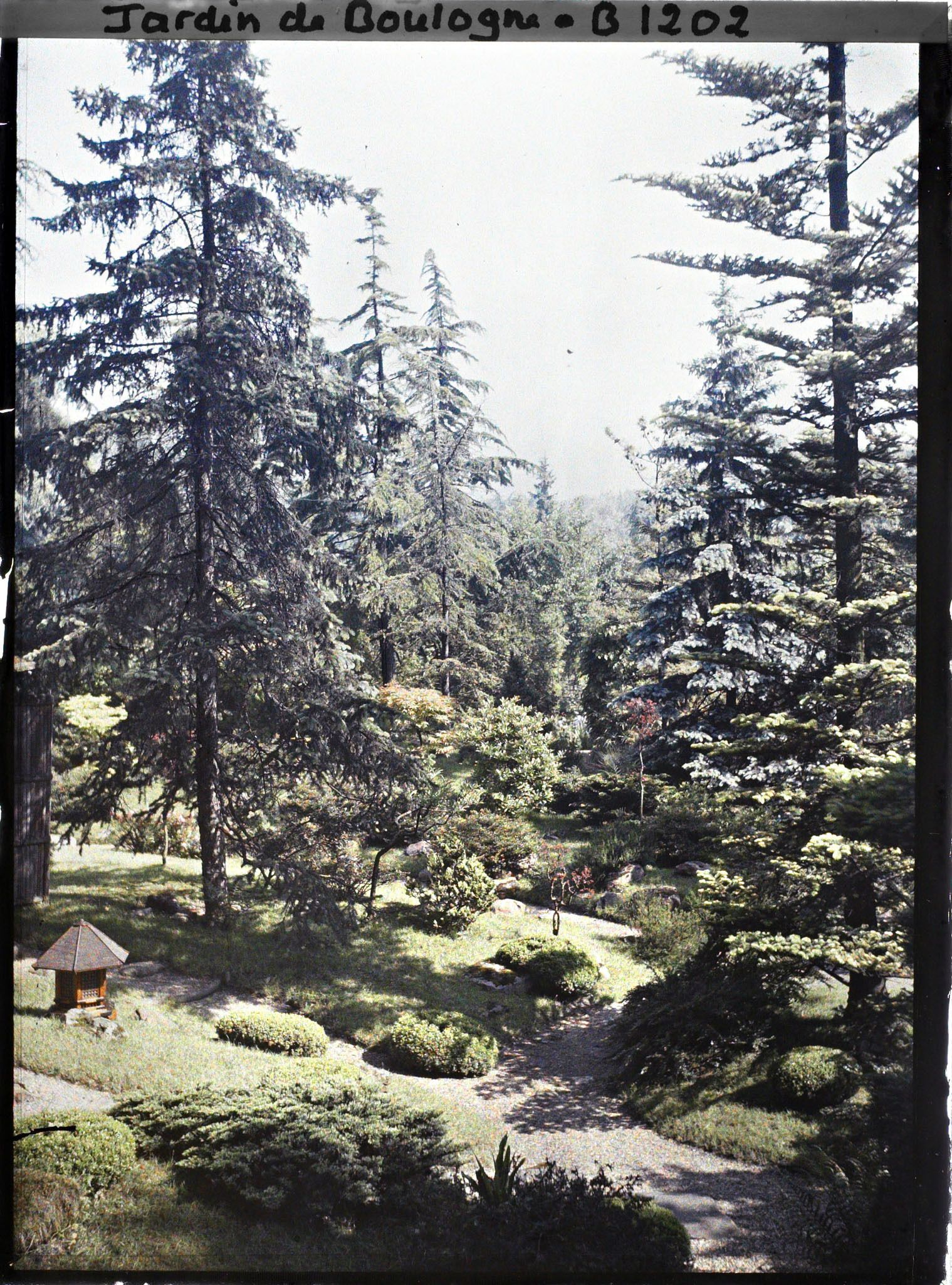 Image représentant Lanterne et portion de paysage situées à la limite du " village " et du " sanctuaire " japonais