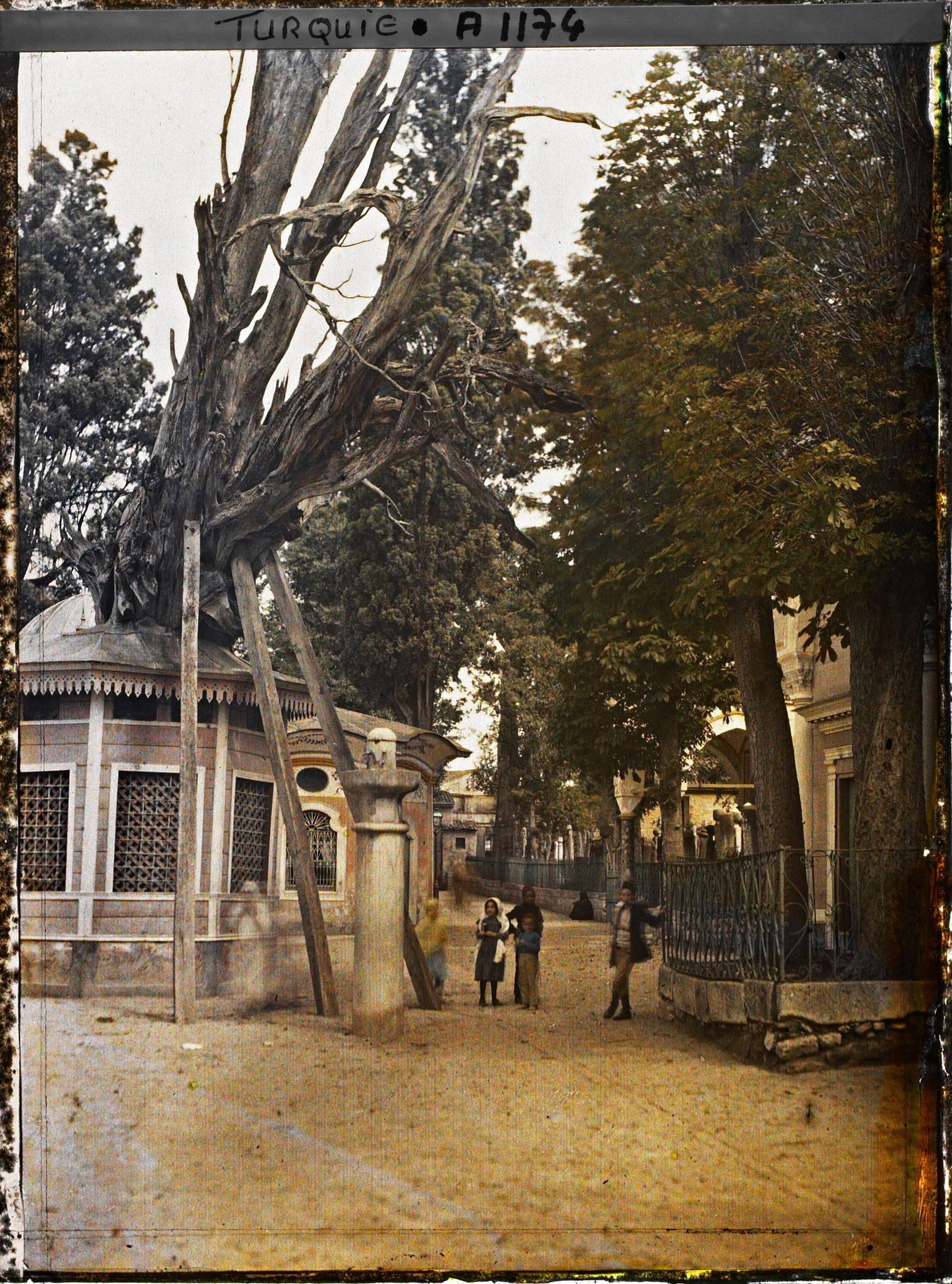 Image représentant Rue bordée de tombes et de mausolées dans le cimetière de l'Eyüp Sultan Camii