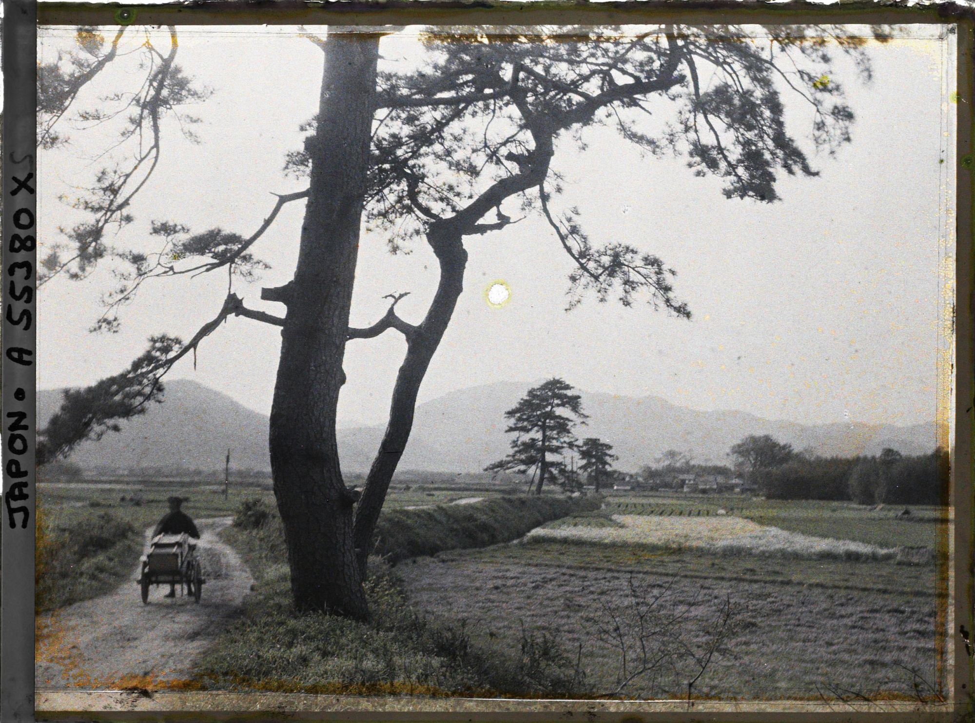 Image représentant Route et paysage de campagne (sortie est de Kyôto vers Ôtsu)