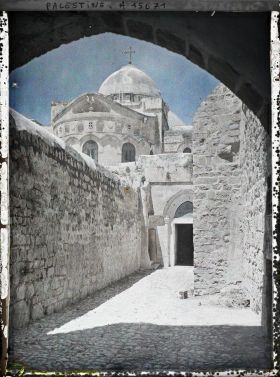 Image représentant Vue du Saint Sépulcre depuis la neuvième station de la Via Dolorosa